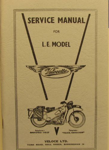 1954 velocette  service manual for l.e. models all illustrated-detailed