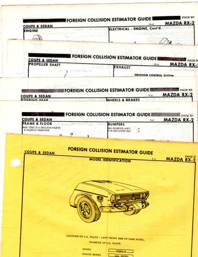 1971 1972 1973 mazda rx2 rx 2 rx-2 71 72 73 body parts list crash sheets mfre