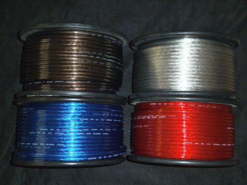 8 gauge wire 50 ft each red black blue silver awg cable battery stranded car