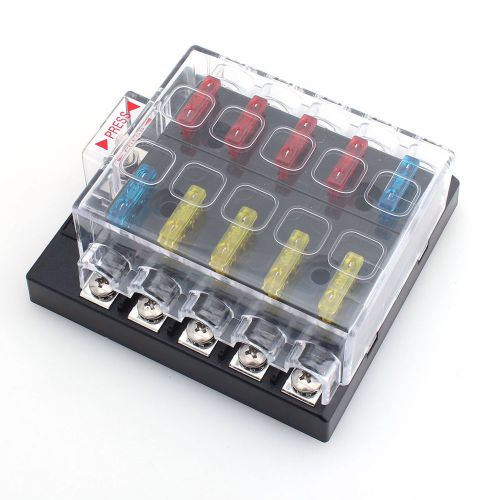 12v 10 way 24v blade fuse box holder &amp; bus bar kit ato atc car van truck new