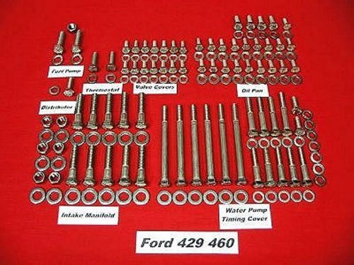 Ford big block 429 460 stainless steel engine hex bolt kit