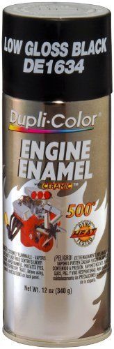 Dupli-color de1634 ceramic gm/chrysler low gloss black engine paint - 12 oz.