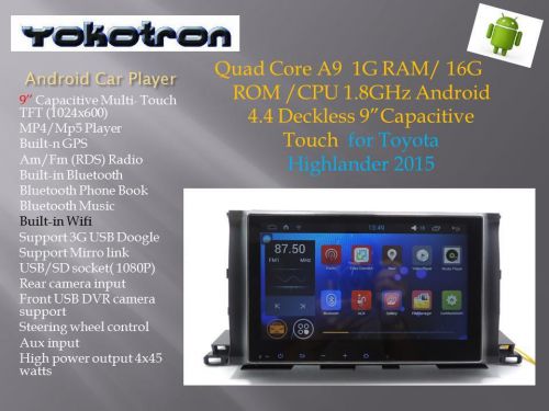 "yokotron" 9" android 4 car radio autoradio for toyota highlander 2014 2015 gps