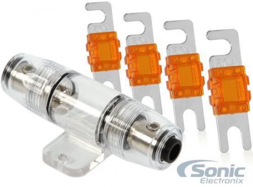 Belva bmanl150 4 pack of 150a nickel-plated manl fuse + manl fuse holder