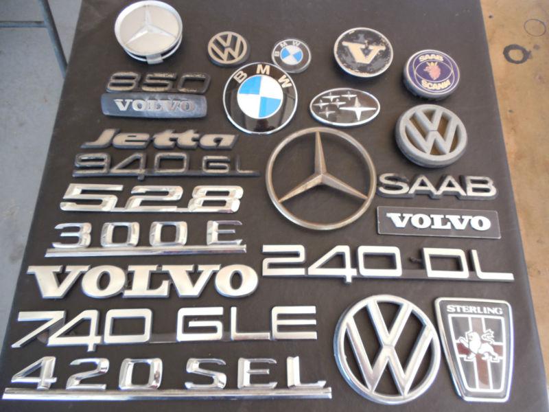 Mixed lot emblems & hood ornaments -  european  23 pieces