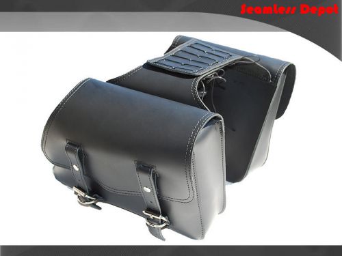 1982-2016 larosa black leather harley sportster throw over left right saddlebags