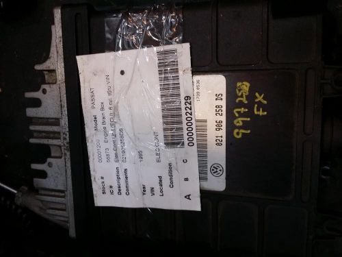 Volkswagen passat engine brain box electronic control module; 6 cyl, thru vin