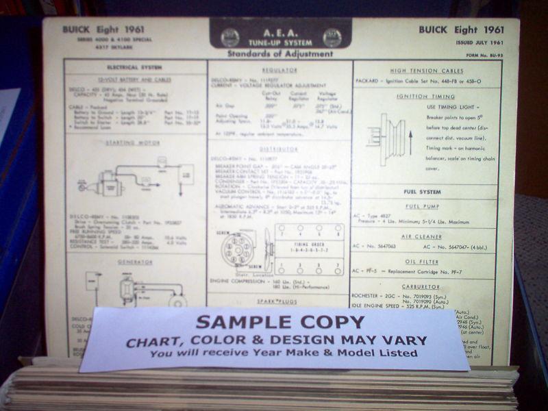 1967 mercury cougar eight series 289 & 390 cubic inch v8 model aea tune up chart