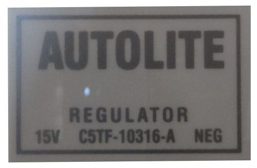 1965 1966 lincoln voltage regulator decal