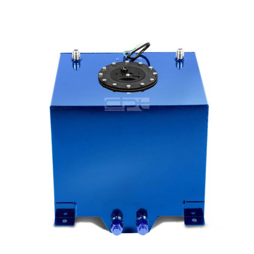 5 gallon lightweight blue coat aluminum race drift fuel cell tank+level sender