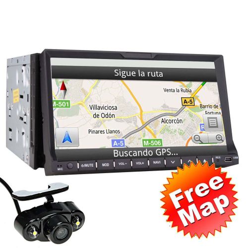 Cam+double 2 din 7" car dvd cd player touch screen in dash stereo radio gps navi