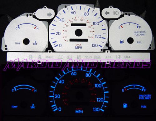 130mph silver reverse glow gauge indiglo face for 95-99 hyundai accent w/o tach