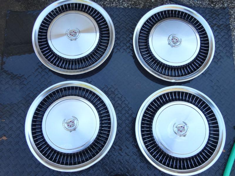 1975 1976 1977 1978 1979  cadillac fleetwood seville turbine 15" hubcaps set