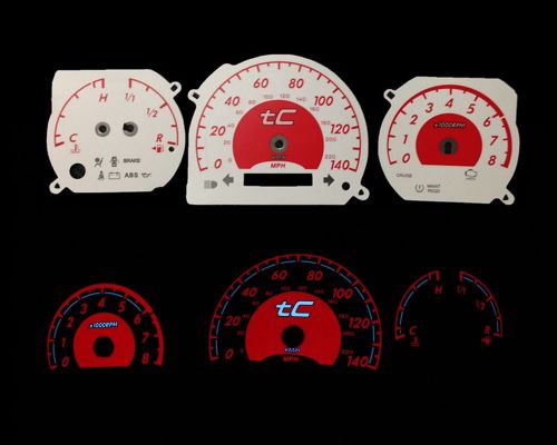 05-09 scion tc mt red indigo glow white gauges 05 06 07 08 09 (tc-mt)
