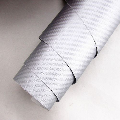Auto silver carbon fiber luster decorative bubble free vinyl decal sticker door