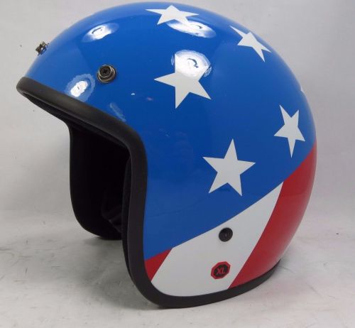 Easy rider 3/4 hci motorcycle open helmet captain america dot usa flag biker  xl