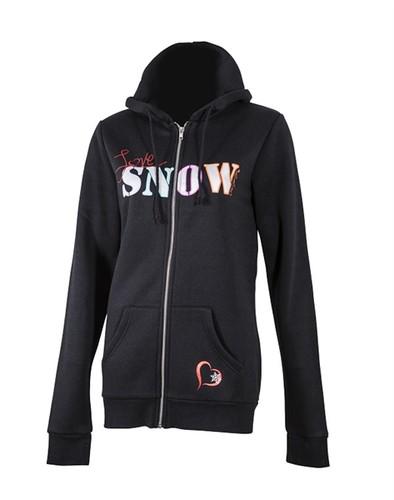 Divas snow gear ladies love snow iii hoody/hoodie sweatshirt - black (lg/large)