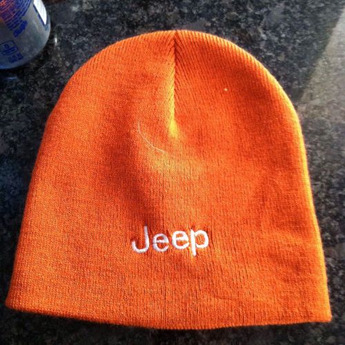 Jeep orange beanie skull knit hat