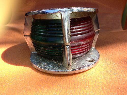 Vintage chrome green red boat light