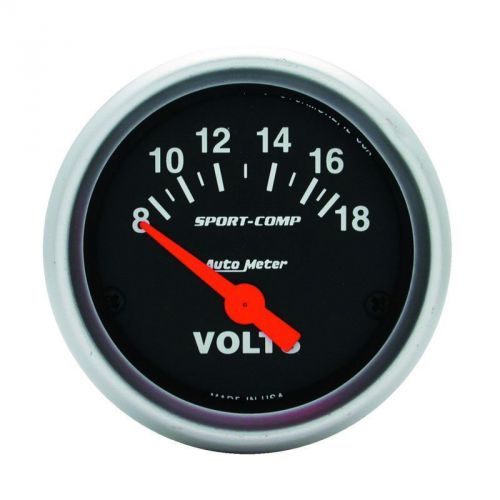 Autometer 3391 gauge, voltmeter, 2 1/16&#034;, 18v, elec, sport-comp