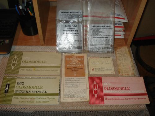 1972 oldsmobile cutlass owners manual set original glove box books rare!!