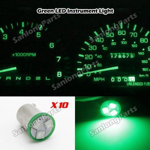 10pcs green ba9s 1815 1895 57 53  light bulb 3-smd 2835 led instrument panel