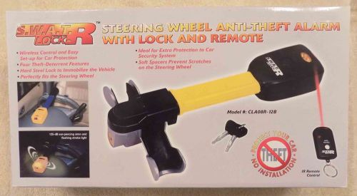 Swat lock-r cla08r-12b steering wheel lock w/remote arm disarm - new -a