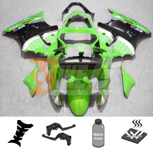 L-pack of bodywork fairing kit for kawasaki ninja zx-6r 00 01 02 levers paint aa