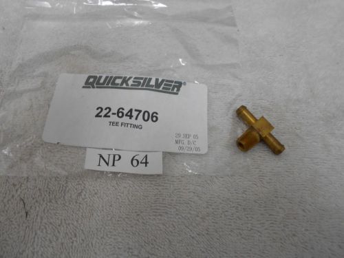 New 22-64706  brass fitting tee  1/4&#034; barb 1/8&#034; pipe  mercury quicksilver