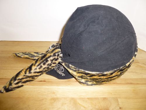 Easyriders motorcycle do rag skull cap head wrap leopard animal print vintage