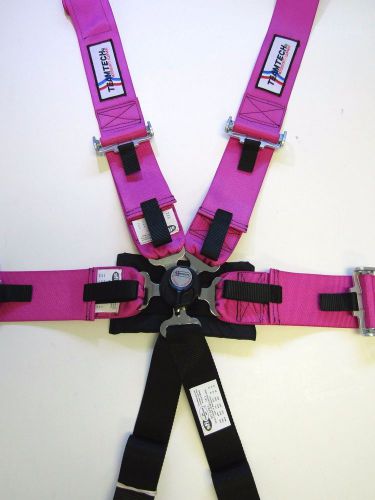Teamtech pink racing harness seat belt 6pt. safety harness- sfi 16.1!!!