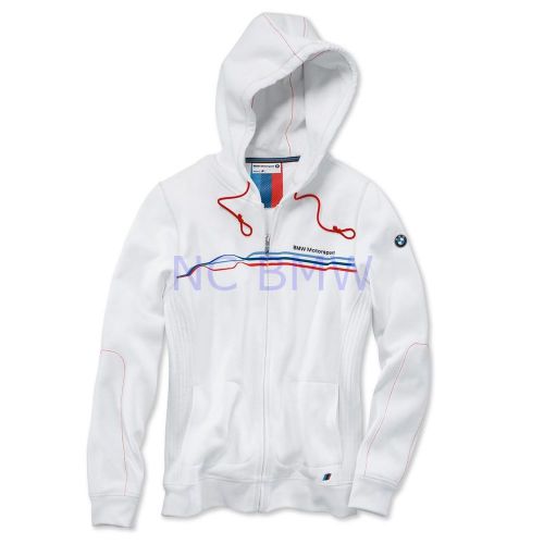 Bmw genuine motorsport ladies sweat jacket white xl extra large 2285813