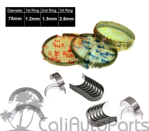 88-95 honda civic 1.5l 16v d15b6 d15b7 piston rings + main rod engine bearings