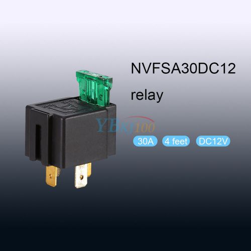 Black color pre-wired relay dc12v 30a mounting base socket holder brand new