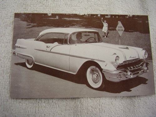 1956 pontiac chieftain 2dr  hardtop  dealer postcard unused original