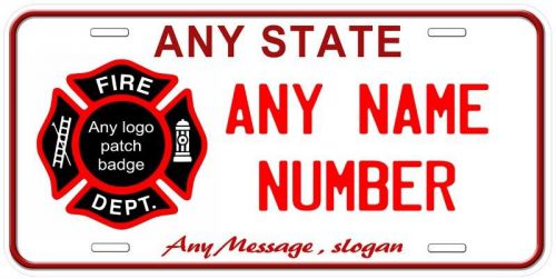 Personalized novelty fire department aluminum car license plate