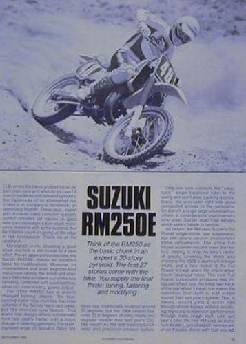 1984 suzuki rm250 e motorcycle test rm250e 250
