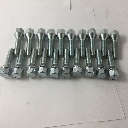 Set 20 lug nut stud bolts 12mm x 1.50 17mm hex 40mm thread conical long fitment