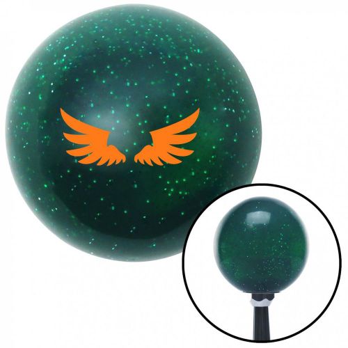 Orange wing of royalty green metal flake shift knob  with 16mm x 1.5 insert