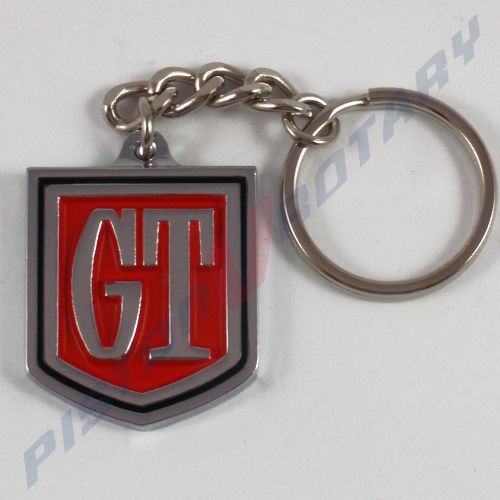 Gt keychain key chain ,chrome, new for ford cortina mk1 mk 1 mk2 mk 2 shield