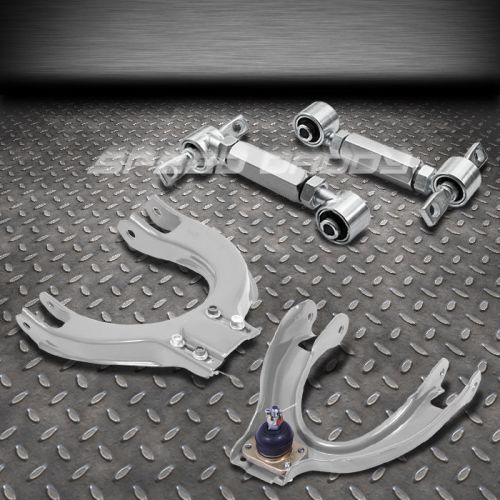 Silver 4pc front+rear camber control suspension kits 88-91 honda civic/crx ed/ee