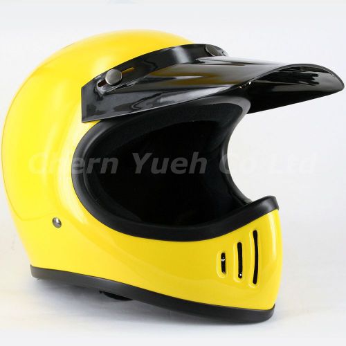 Moto 3 style off-road motocross ahrma bmx mx helmet full face yellow dot large