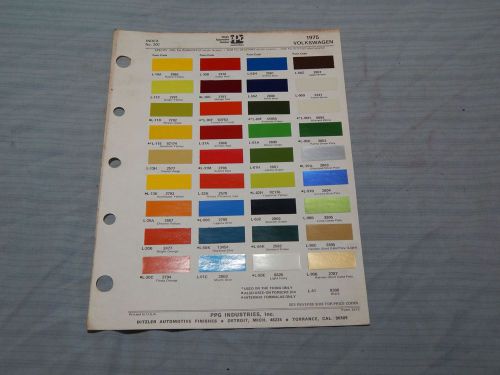1975 volkswagen  ditzler ppg color chips paint samples