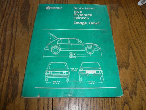 1978 plymouth horizon dodge omni service manual - oem