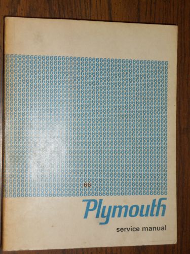 1966 plymouth shop manual / shop book / nice original mopar book!!