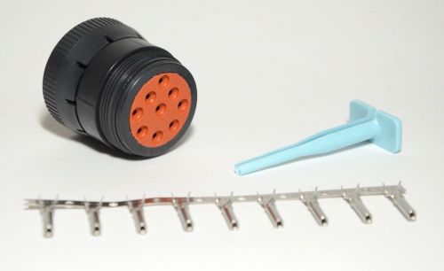 Deutsch hd10 9-pin sae j1939 black female connector kit,16-18awg stamp sockets