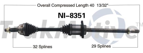 Cv axle shaft-new front right surtrack ni-8351 fits 09-14 nissan murano