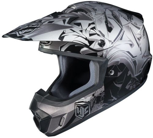 Hjc cs-mx 2 graffed mx/offroad helmet silver/black/gray