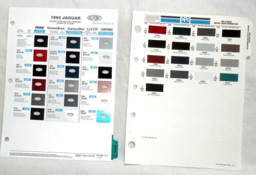 1995 jaguar ppg and dupont  color paint chip charts all models  original
