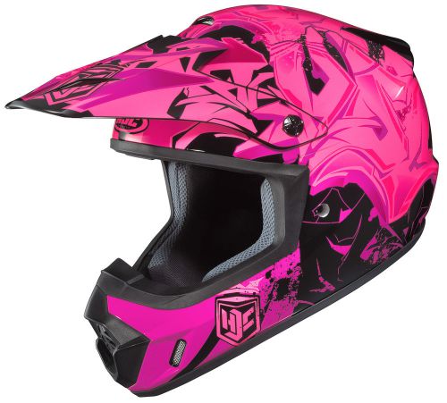 Hjc adult pink/black cs-mx ii graffed snocross snowmobile helmet snow